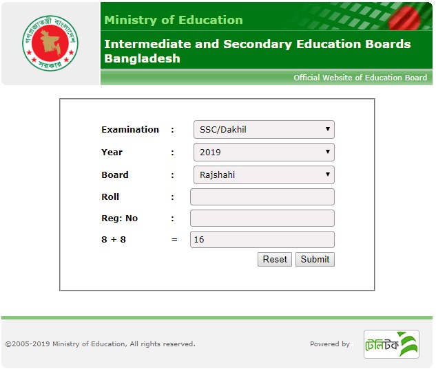 SSC Result 2020 Rajshahi Board by Online